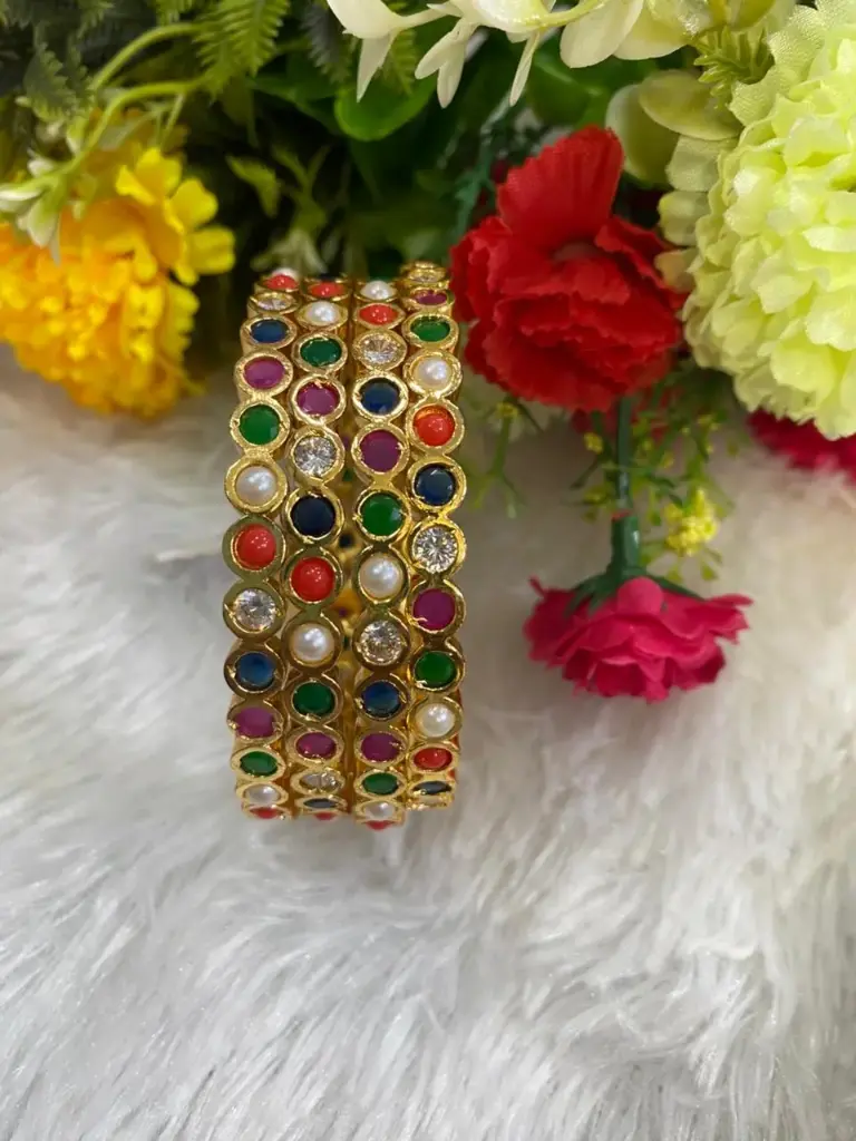 Navratn ad stone bangles
