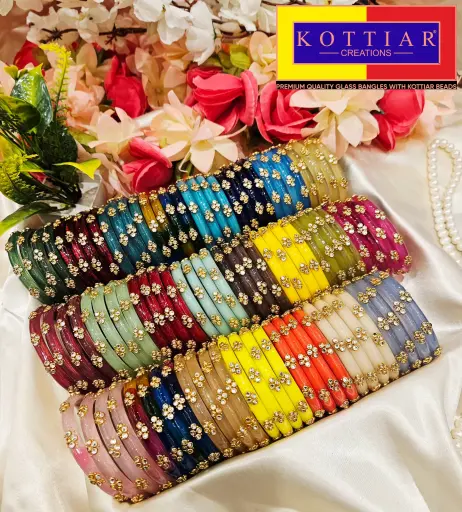 4 pis crystal  bangals Kundan 