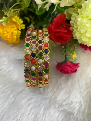 Navratn ad stone bangles